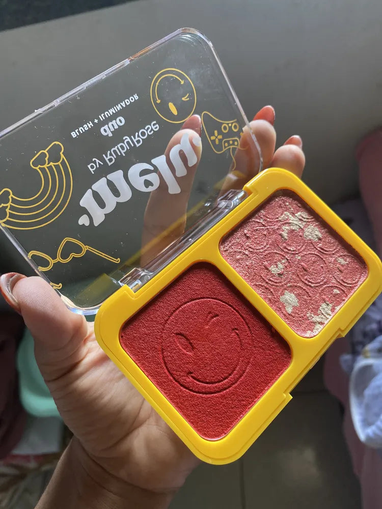 Paleta Duo De Blush E Iluminador Marmorizado Melu Ruby Rose Tom Da Maquiagem 1-garden/ Love Again