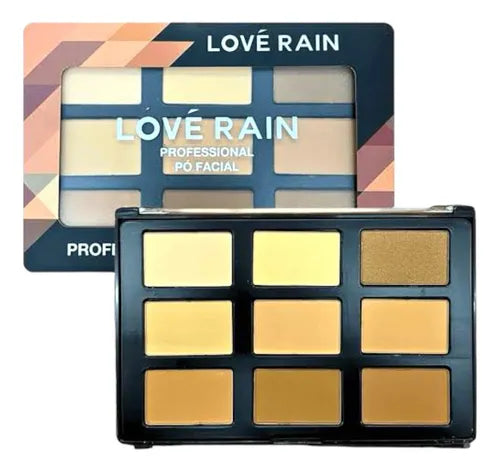 Paleta De Pó 6 Cores Facial Professional Lové Rain Tom Bege