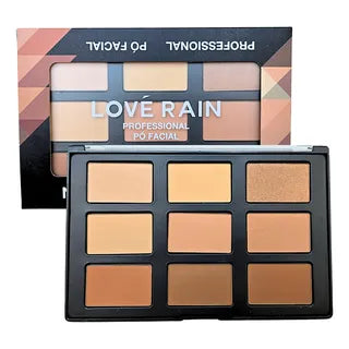 Paleta De Pó 6 Cores Facial Professional Lové Rain Tom Bege